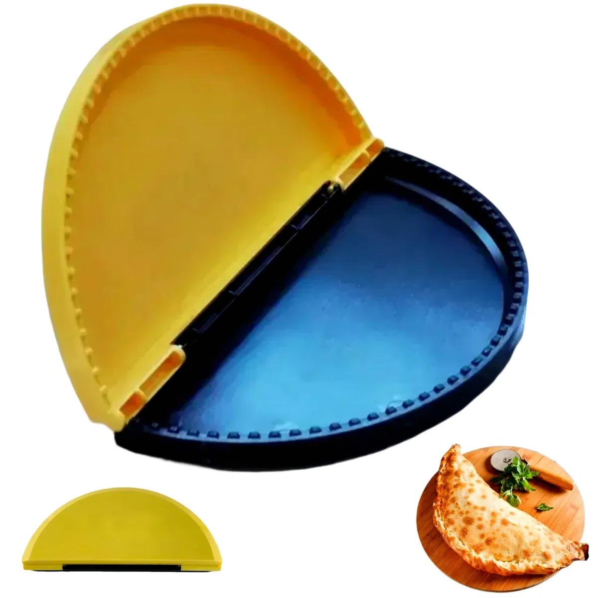 Kit de crimpadora de tortilla y quesadilla, prensa para hacer quesadilla de 2 tamaños, molde cuadrado y redondo para empanada, sellador de bolsillo para sándwich para freidora de aire, horno