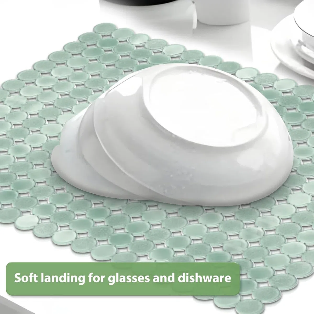 2 Piezas Alfombrilla Fregadero Cocina 40x30 Cm, Protector De PVC Recortable, Tapete Escurridor De Fregadero, Drenaje Rápido para Fregadero De Acero Inoxidable y Cerámica (Verde)