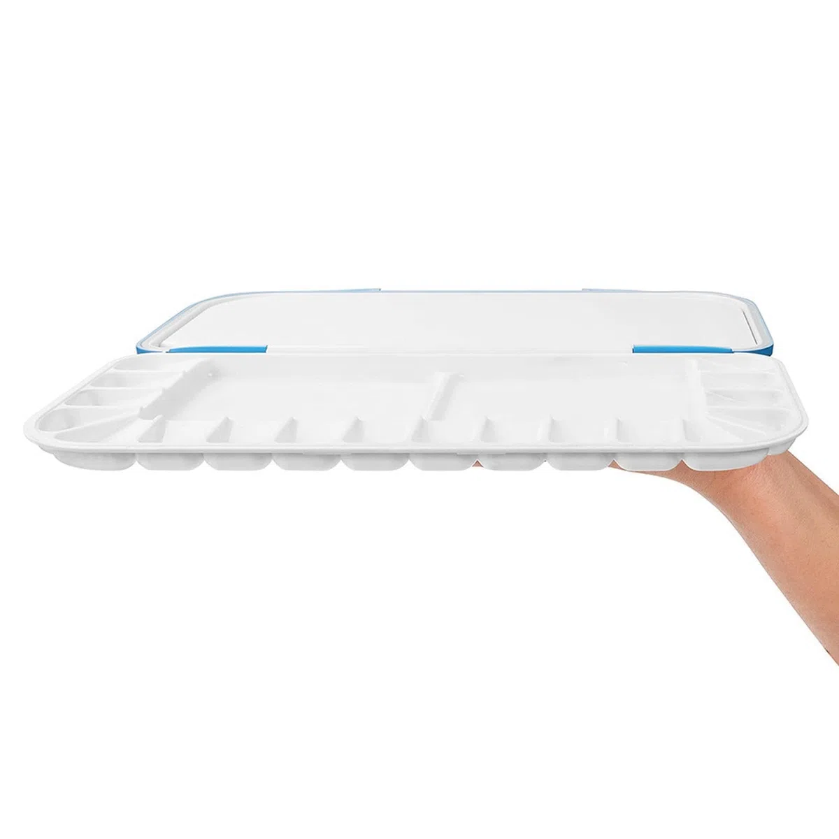Caja de pintura portátil a prueba de fugas con construcción robusta y diseño eficiente para pintores profesionales en movimiento. Caja pintura portátil multifunción, Azul marino, 27x24cm