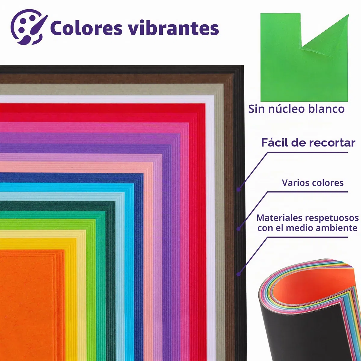 Cartulina de colores de 12" x 12" - 100 hojas de papel para tarjetas, 20 colores, 180 g/m², 65 lb, 30,5 × 30,5 cm, para hacer tarjetas, arte y manualidades, UAP10