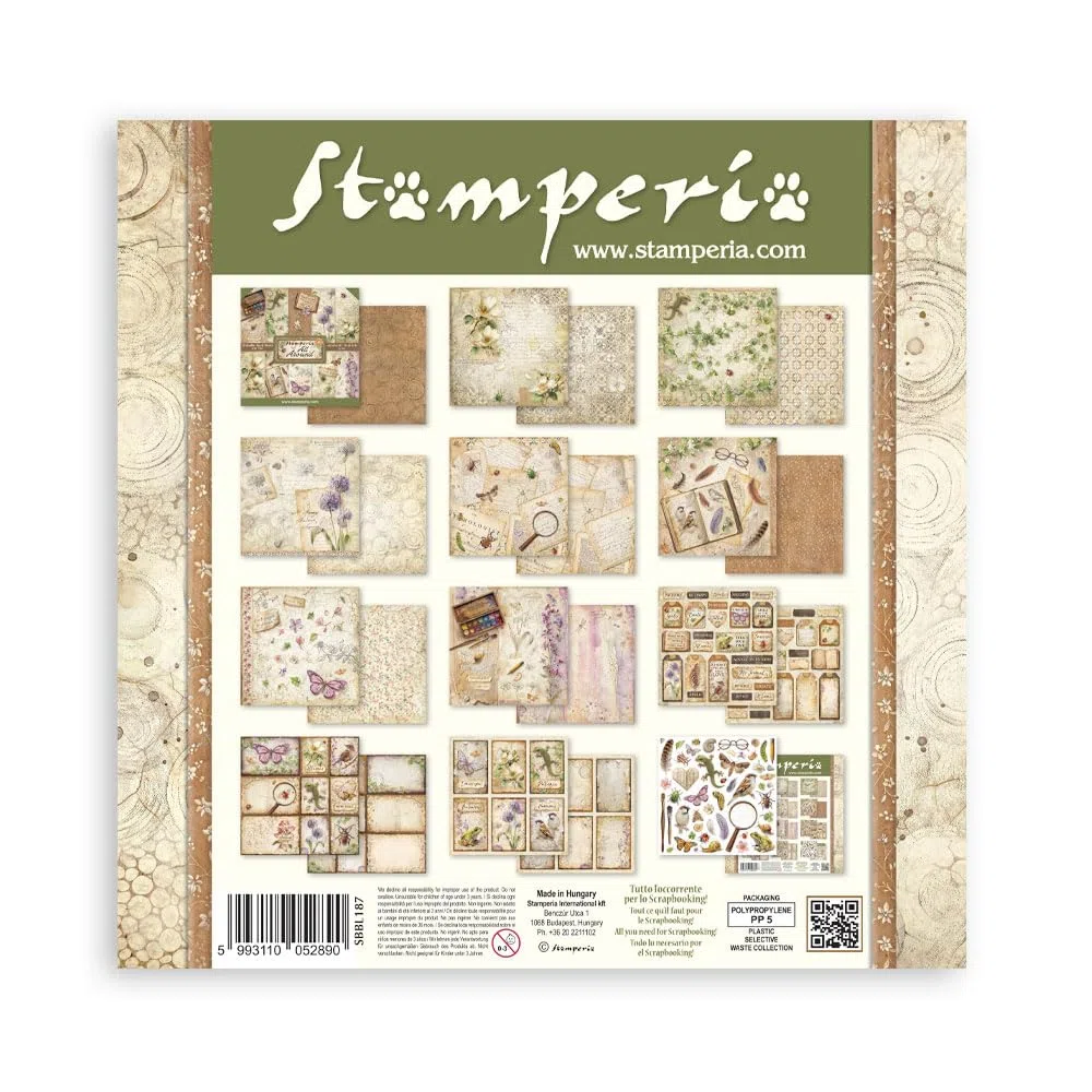 Stamperia - Scrapbook Paper Pad for Scrapbooks, Albums, Cards, Bullet Journals and More, Acid Free, Double-Sided, Perfect for Hobbies, Crafts, and Gifting (All Around) (30.5 x 30.5cm)