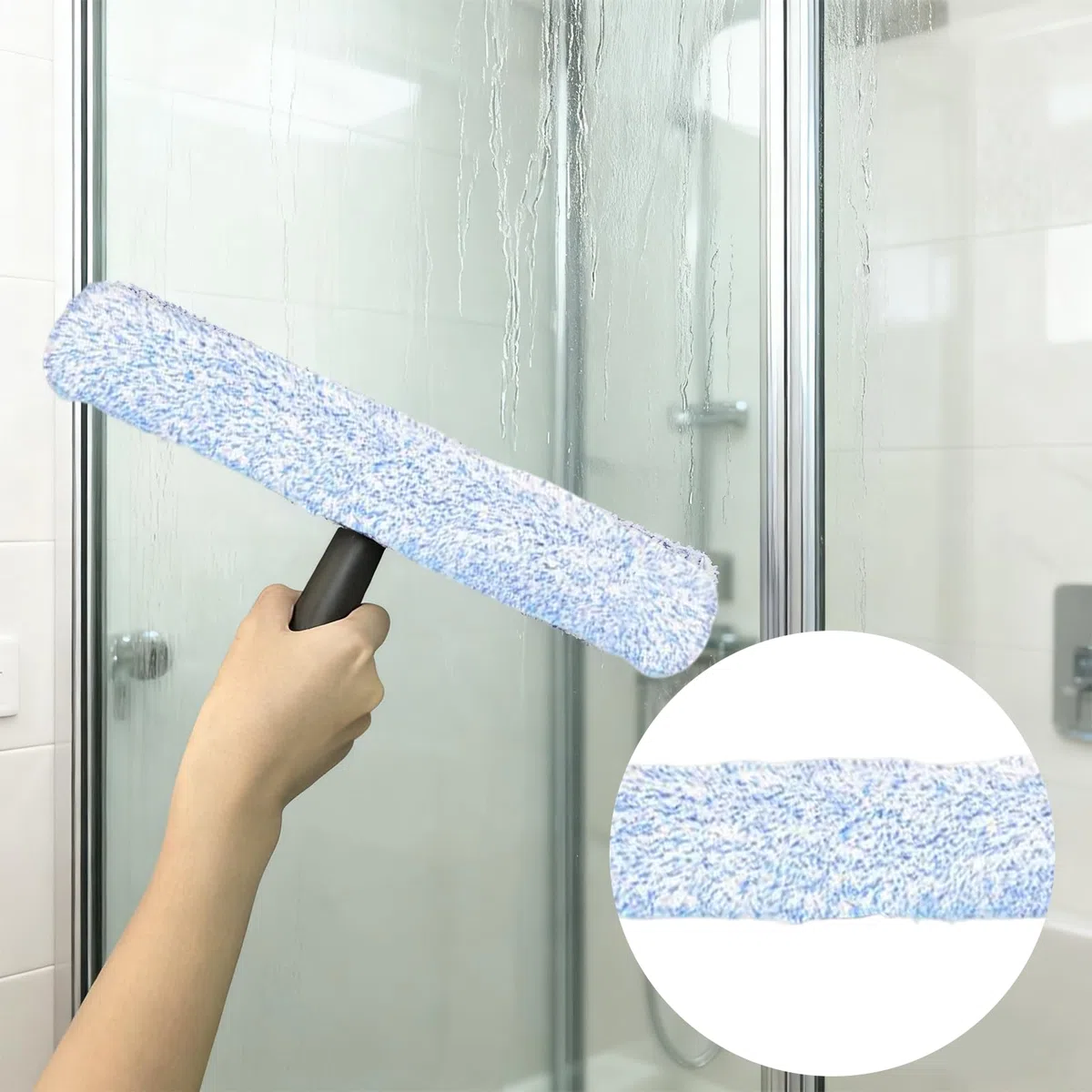 Limpia Cristales Profesional, Window Cleaner, Limpiador de Cristales, Kit de Limpieza para Cristales 6 Piezas, Incluye Racleta, Bayeta de Microfibra, para Ventanas, Espejos, Puertas de Ducha