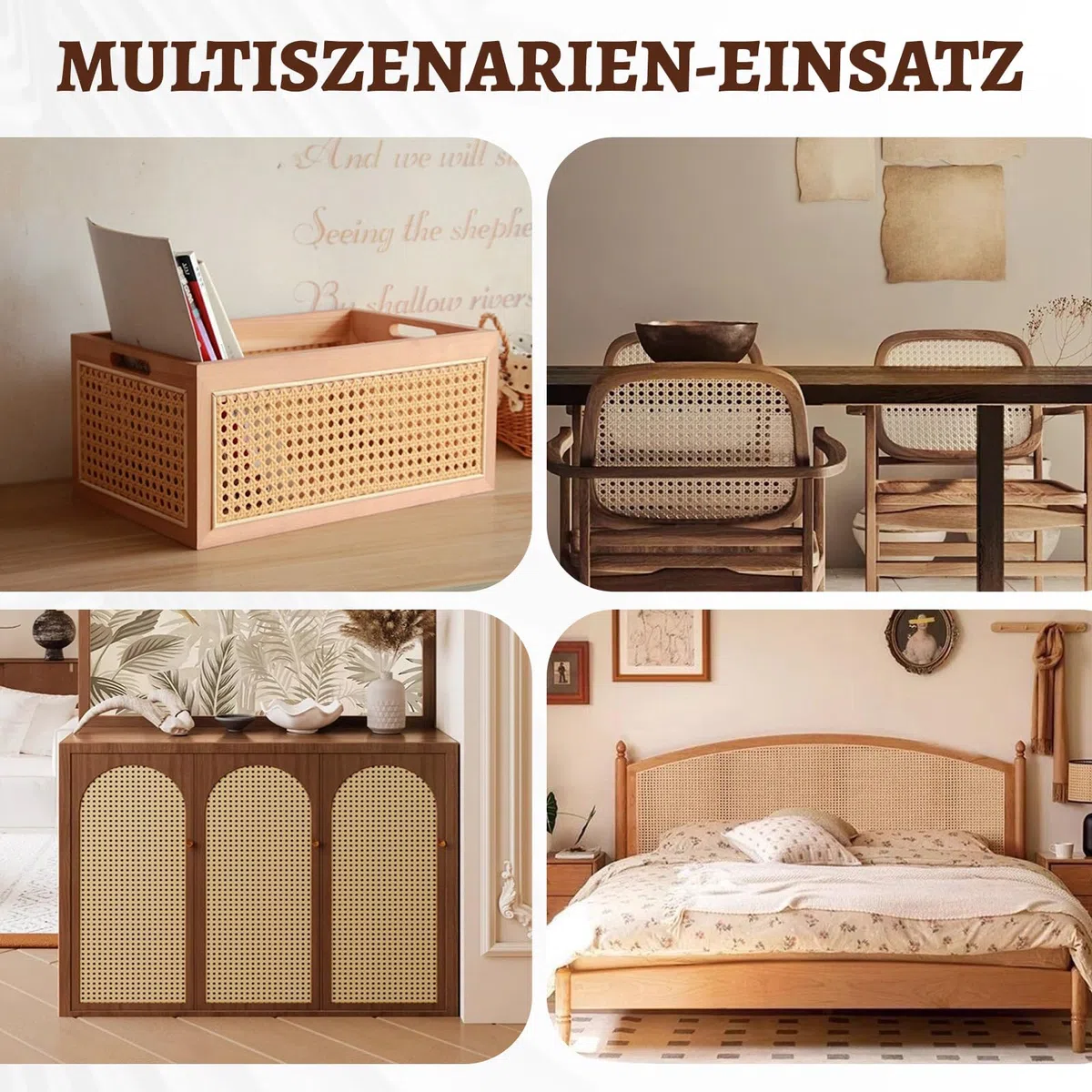 Wiener Geflecht 20 x 100 cm, resistente al agua de polietileno, resistente al moho, ratán hecho a mano, decoración de muebles, manualidades, malla de abeja