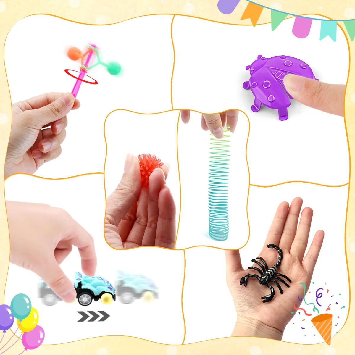 nicknack Relleno Piñatas infantil, 200Piezas Juguetes Cumpleaños Relleno Piñatas Infantil, Juguetes de Fiesta a Granel