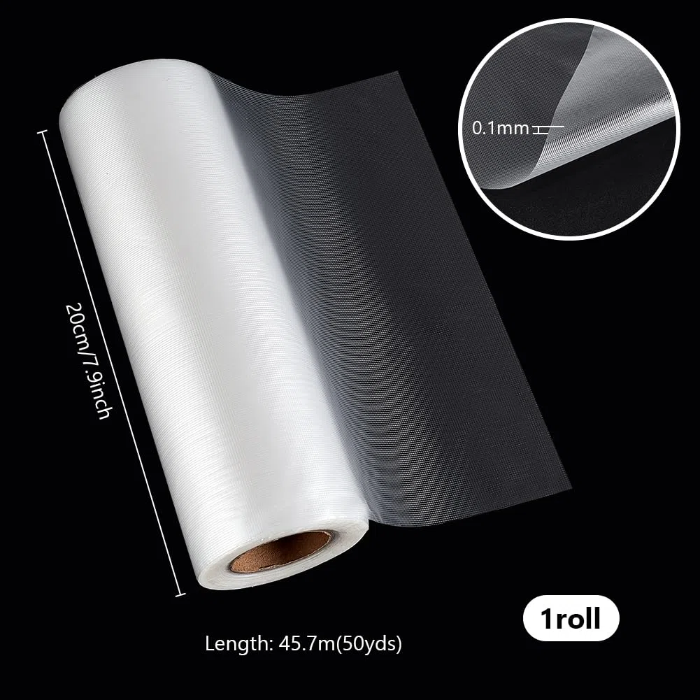 PH PandaHall Estabilizador soluble en agua para bordado, 7.8 pulgadas x 50 yardas, película estabilizadora de bordado, transparente, soluble en agua, estabilizador y cobertura para toallas de costura