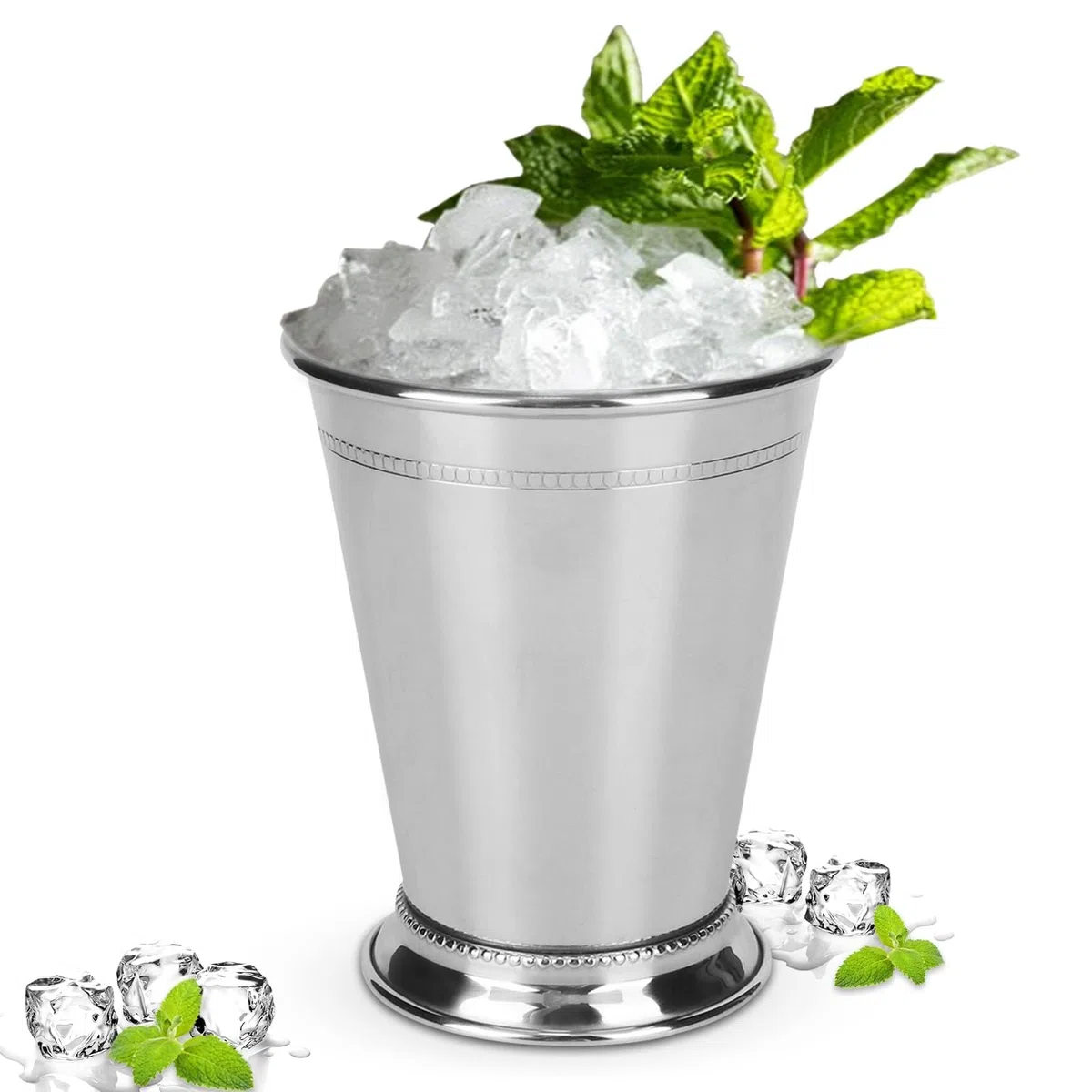 Vaso de menta Julep, mini vasos de acero inoxidable con cuentas de menta, Copas de Cóctel, Taza de Mula de Moscú para bebidas mixtas Cerveza de fiesta 400 ml