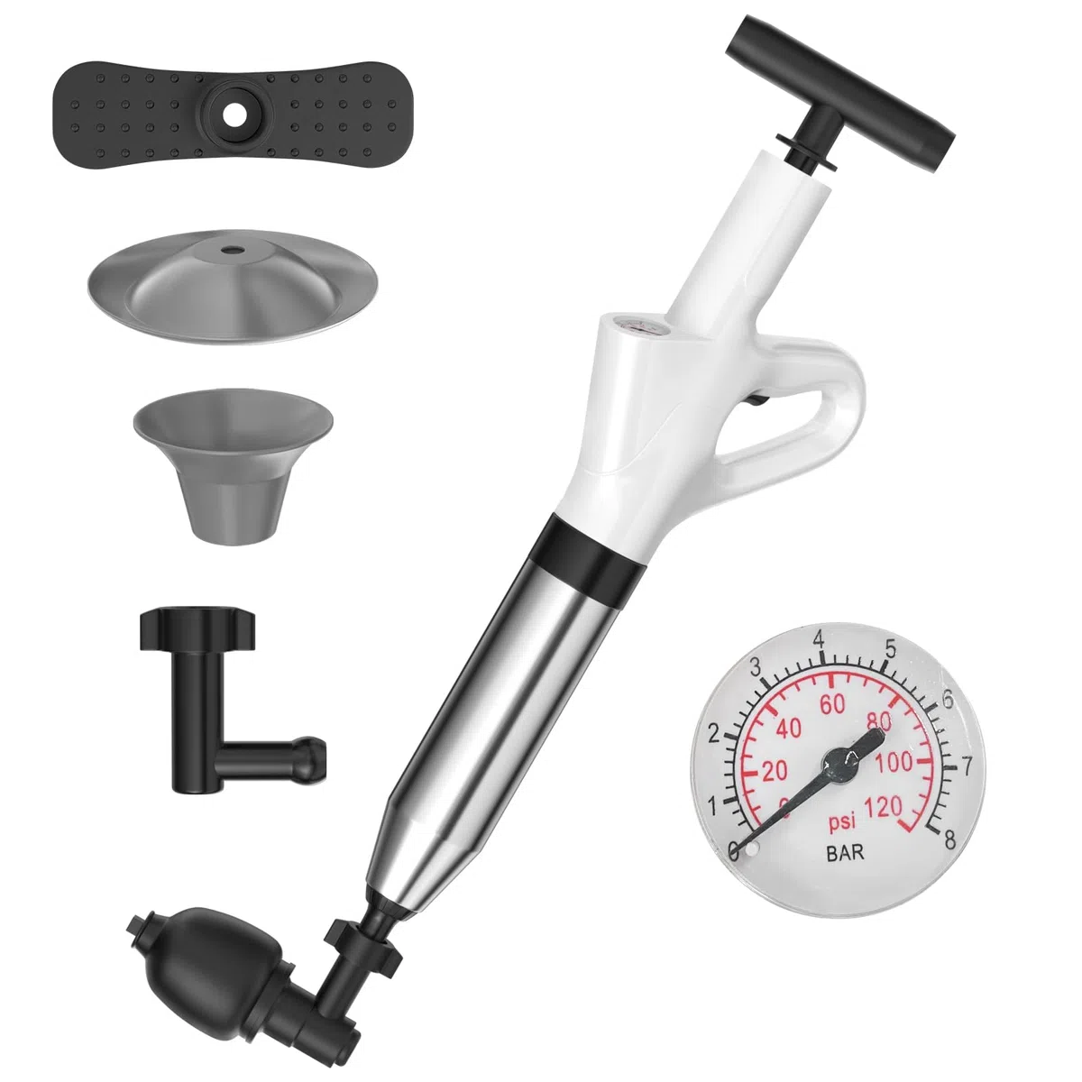 7 PCS Desatascador Tuberias Fregadero Profesional, Pistola Toilet Plunger, Bomba Desatascador Tuberias Succión Fregadero, para Desatascar el Desagüe del Inodoro, Lavabo