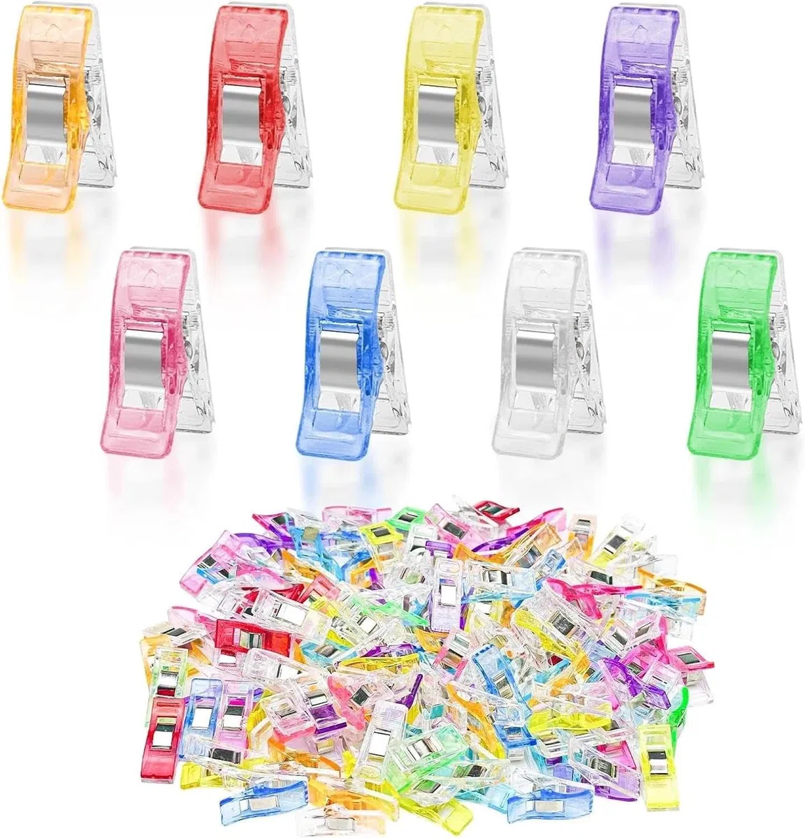 120 PCS Pinzas Costura, Clips de Tela, Manualidades para Acolchar, Accesorios de Plástico, para Costura, Manualidades, Ropa, Fotos, Documentos, Multiusos Casa, Oficina, Viajes Diarios