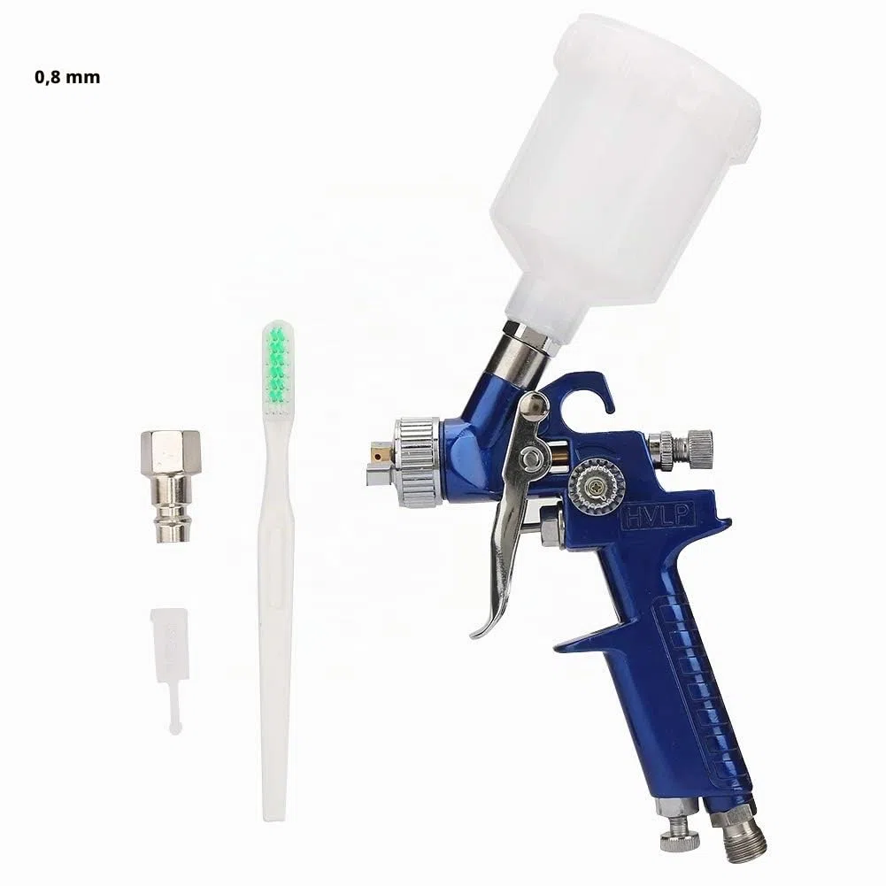 Aerógrafo versátil Conjunto de Coches Pistola de Pintura al óleo neumática Gravedad aerógrafo Europeo Tipo Conector(0.8mm)