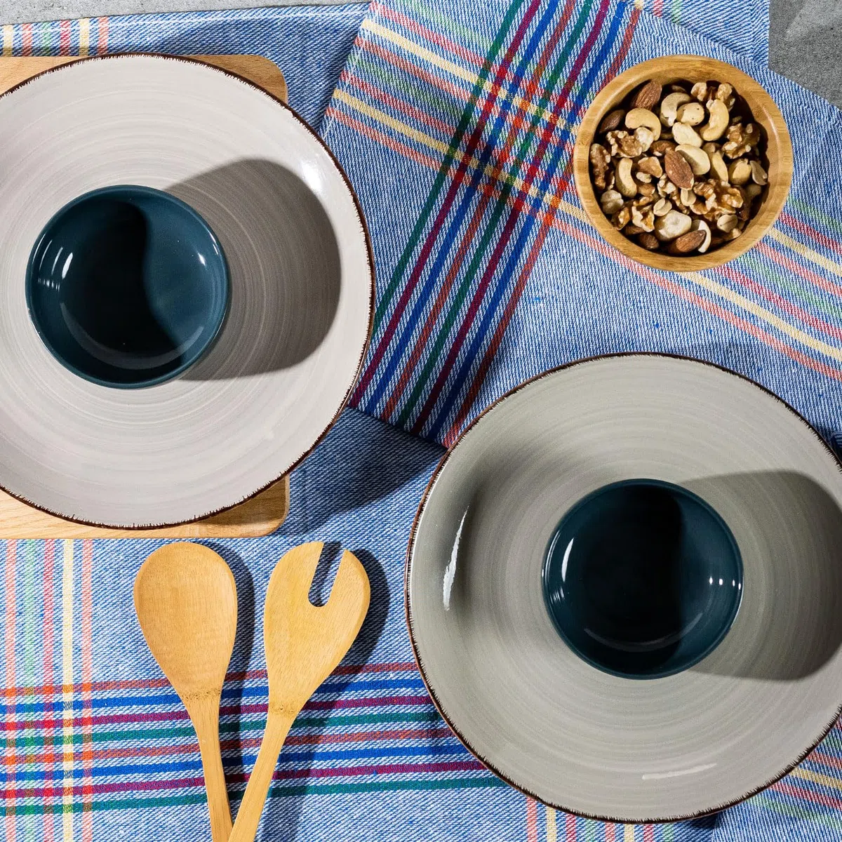 12 Paños de Cocina Sarga, Paños de Cocina de algodón, Toallas de Cocina absorbentes Lavable a Maquina, Juego de 12 paños de Cocina Suaves y duraderos, 56x56cm Fabricado en España (Azul)
