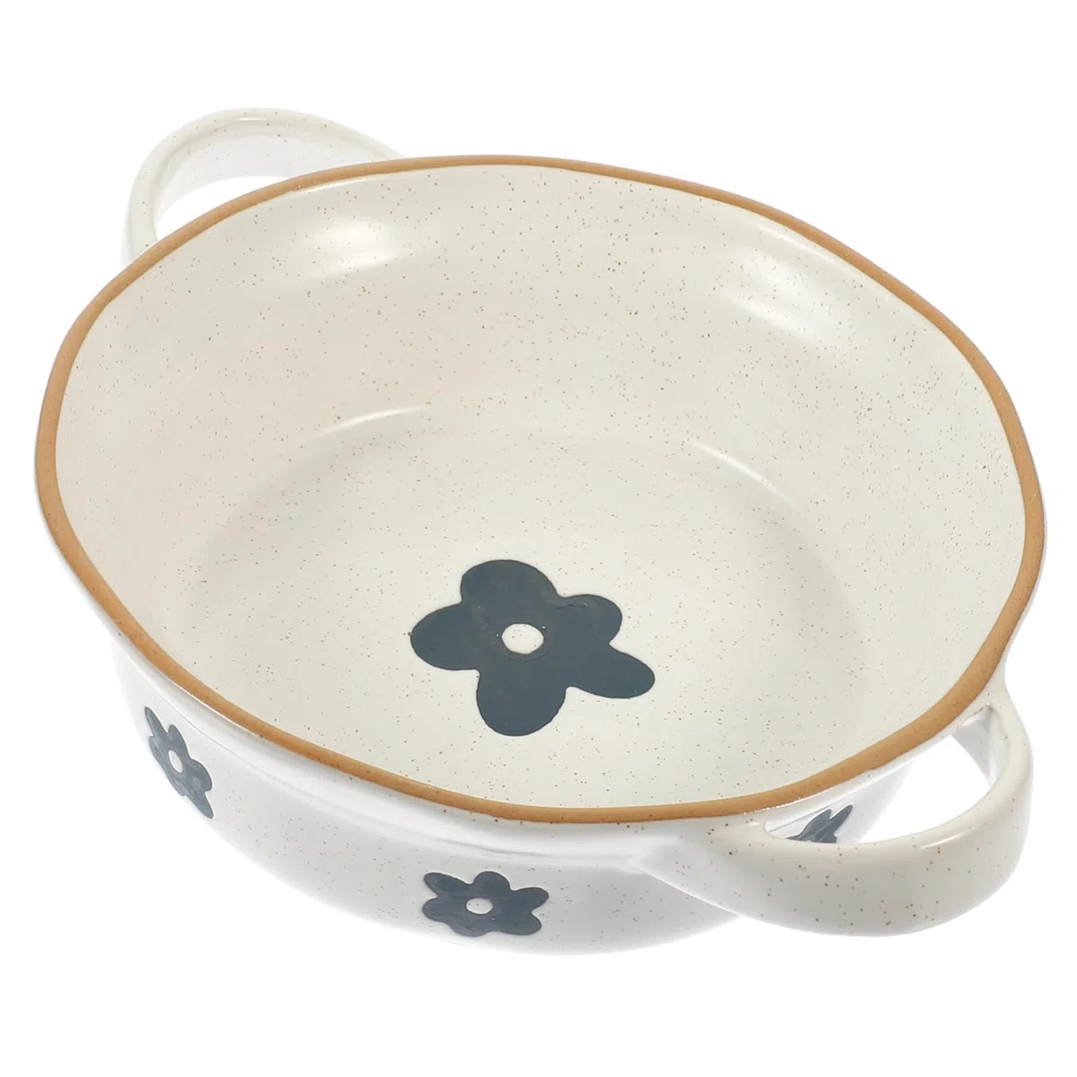 Mikinona Cuenco de Cerámica Blanco sin Rebabas y Fácil de Limpiar con Asas Dobles para Sopa Estilo Vintage Adecuado para Ensaladas y Uso Diario en Cocina