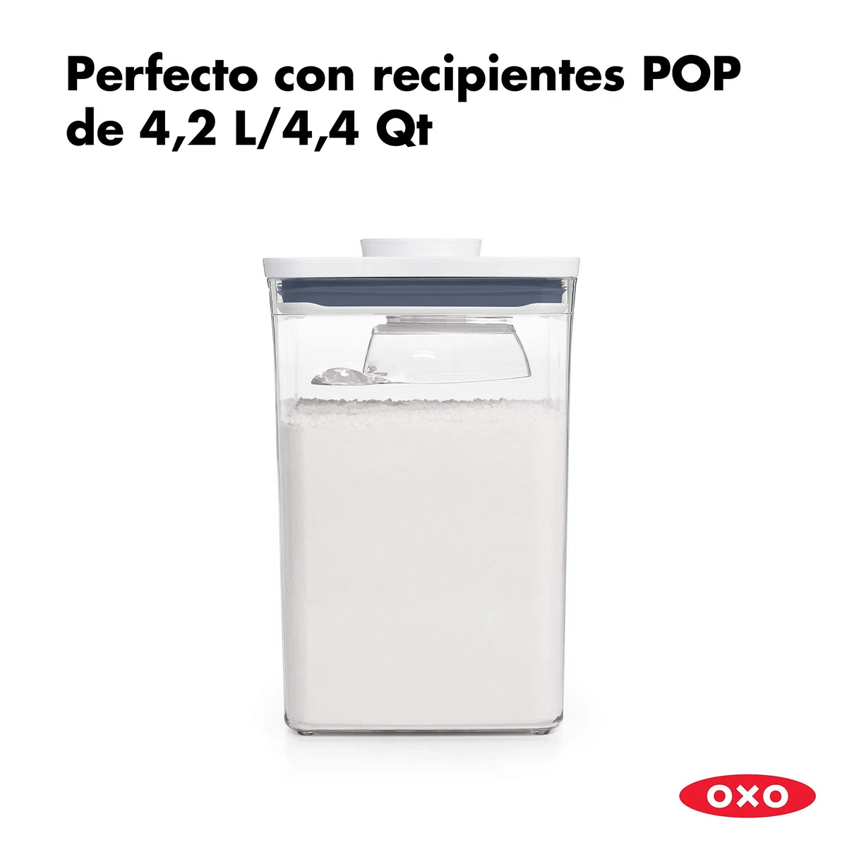 Oxo Good Grips INOXO.11235200ML Pop Pala de Media Taza - Accesorio Compatible con los Contenedores Pop de Oxo de 2.1 L y Más, Transparente