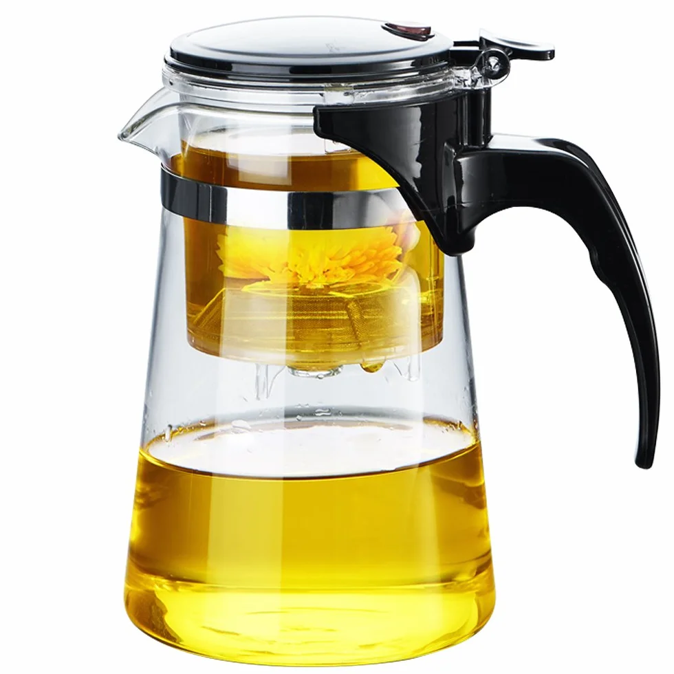 Tetera de Vidrio con Colador de Té 650ML Fácil de Filtrar