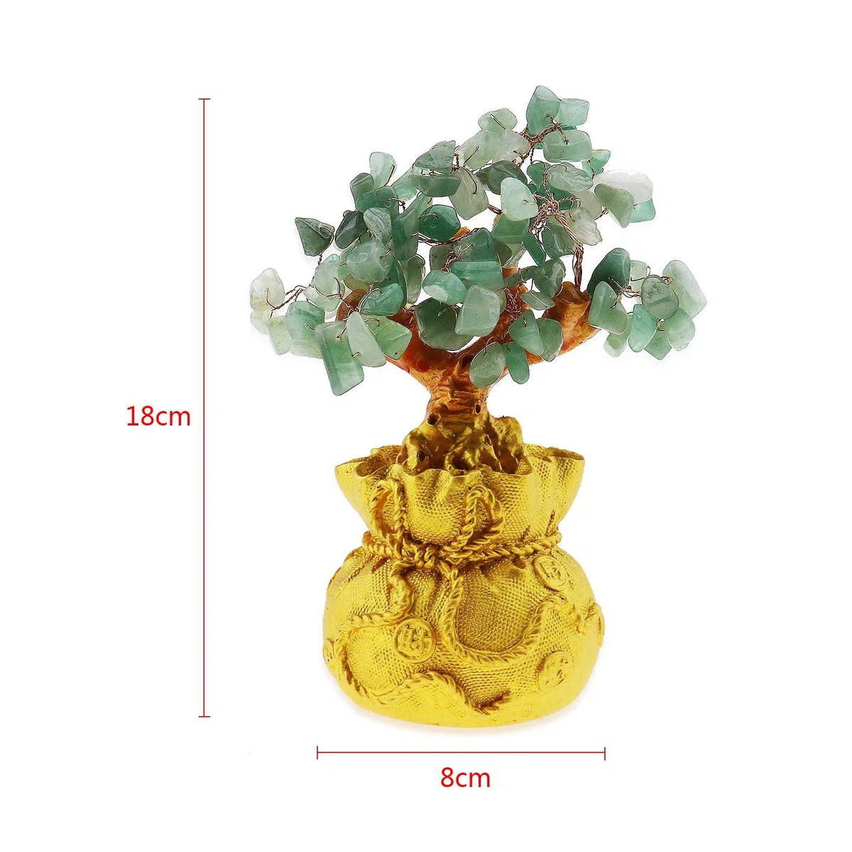 OTOTEC Feng Shui Dinero Suerte Piedra Árbol Cristal Arte Decoración Oficina Sala Buena Suerte Mejor Regalo Verde