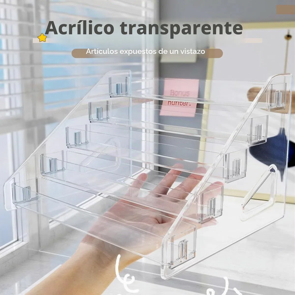 5 Pisos Expositor Metacrilato Transparente, Organizador Perfumes, Expositor de Acrílico Para Cosméticos, Joyería,Cupcake,Gafas de Sol,Esmalte de Uñas,Coleccionables