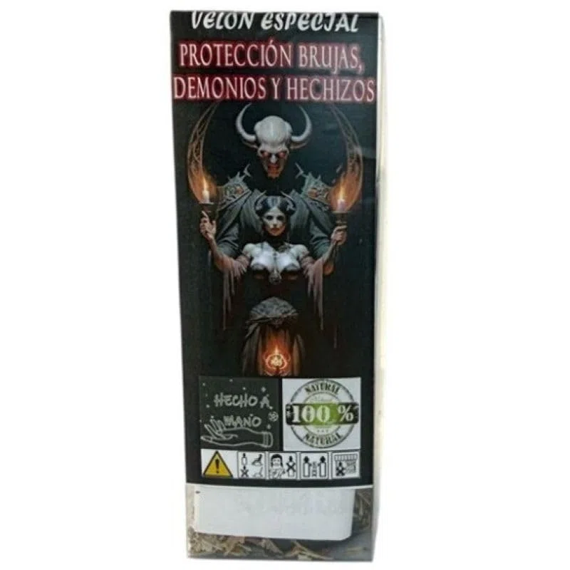 Valmoni Velón Protección Hechizos, Brujas y Demonios Herbóreo Consagrado con Amuleto Natural Mal de Ojo Vela Ritual Envidia Energías Negativas