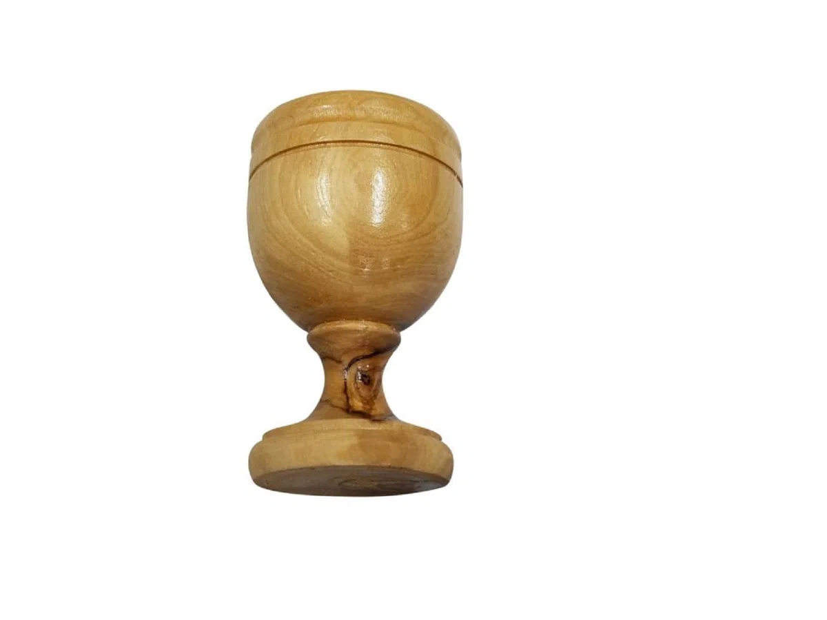 Bethlehem Gifts - Copa de vino para comunión (7 cm, madera de olivo)