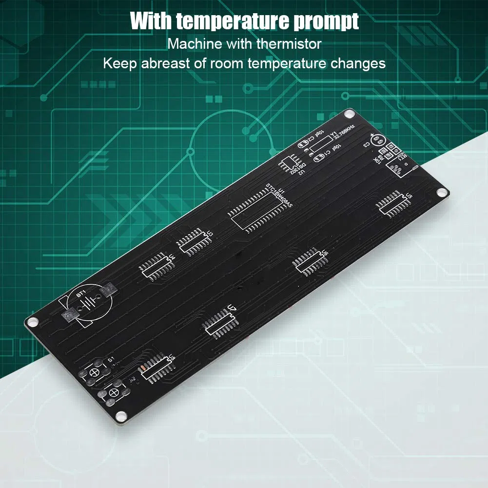 Dot Lattice Clock Kit, 5V Patch Digital Lattice Kit de reloj electrónico DIY en apariencia acrílica con indicación de temperatura, Movimientos de reloj Kit de reloj de celosía DIY con placa base