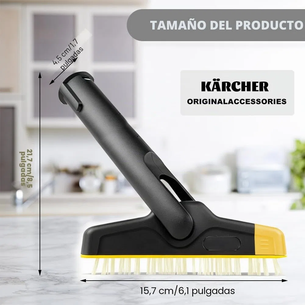 Kärcher XXL - Cepillo para juntas de vapor con articulación flexible y serie de cepillos intercambiables, limpieza higiénica de juntas de cemento, juntas de baldosas, encimeras de cocina y paredes