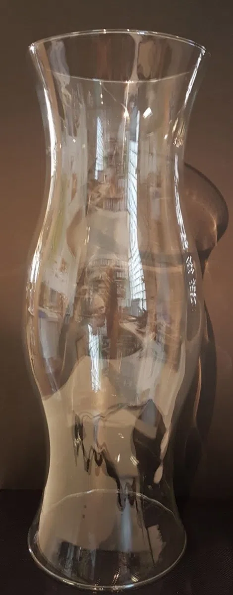 Cilindro de cristal portavelas de cristal grande cilindro transparente soplado artesanalmente, abertura inferior y superior de aprox. 9 cm, altura aprox. 22 cm, diámetro del centro 12 cm