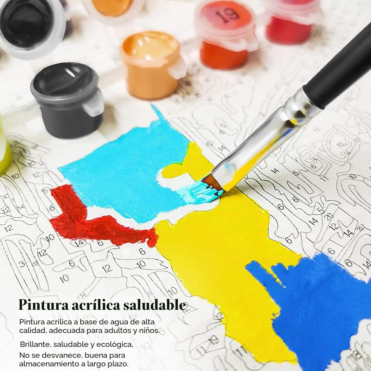 Bougimal Painting By Numbers adultos paisaje sin Marco incluyendo pinceles y pinturas acrílicas - 40 x 50 cm, Árbol mágico