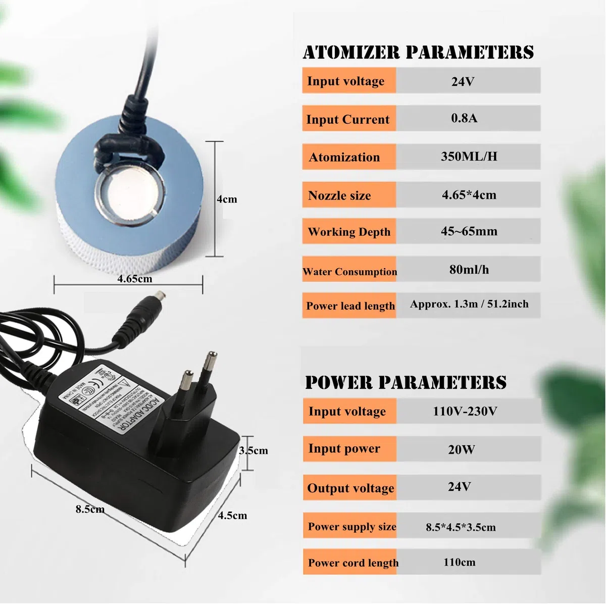 Fabricante de niebla ultrasónica de 24 V, humidificador de atomizador de estanque de fuente de agua de niebla, florero de tanque de peces rocosos Reliquias de cumpleaños Decoración (A)
