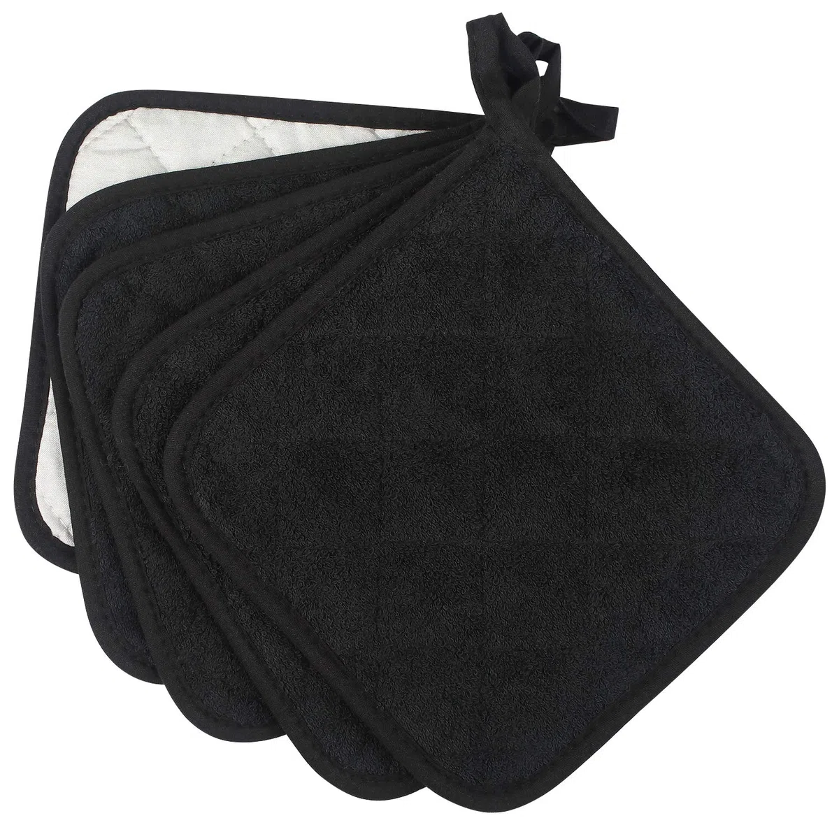 Set de 5 agarradores de 100% algodón resistentes al calor, para usar como posavasos, cocinar y hornear.