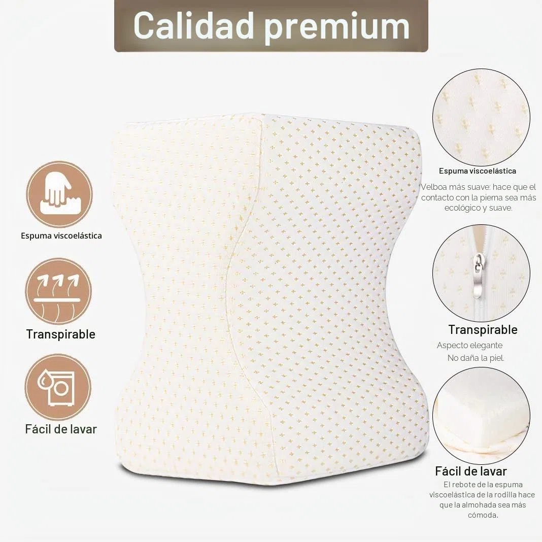 Dioxide Almohada Piernas Dormir, Almohada para Piernas Extraíble Cojin para Dormir Entre Las Piernas para el Alivio del Dolor Piernas Caderas Laterales para Dormir (Blanco)
