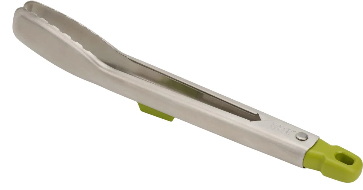 Joseph Joseph Elevate Steel Pinzas de acero inoxidable estilizadas con soporte integrado - Verde