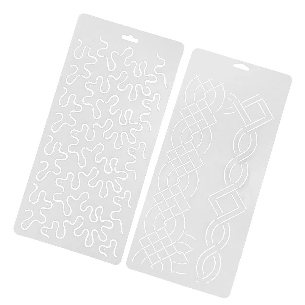 2pcs Patrón De Plantilla De Plástico Que Acolcha Plantilla Patchwork Costura Artesanal Herramienta