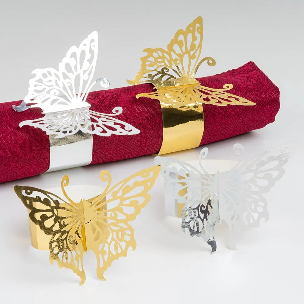 100 Piezas Servilleteros de Aro Anillo De Servilleta De Papel Servilletero Titular De Bodas para graduación, Fiestas, servilletas, decoración de Mesa, Restaurante (Dorado)