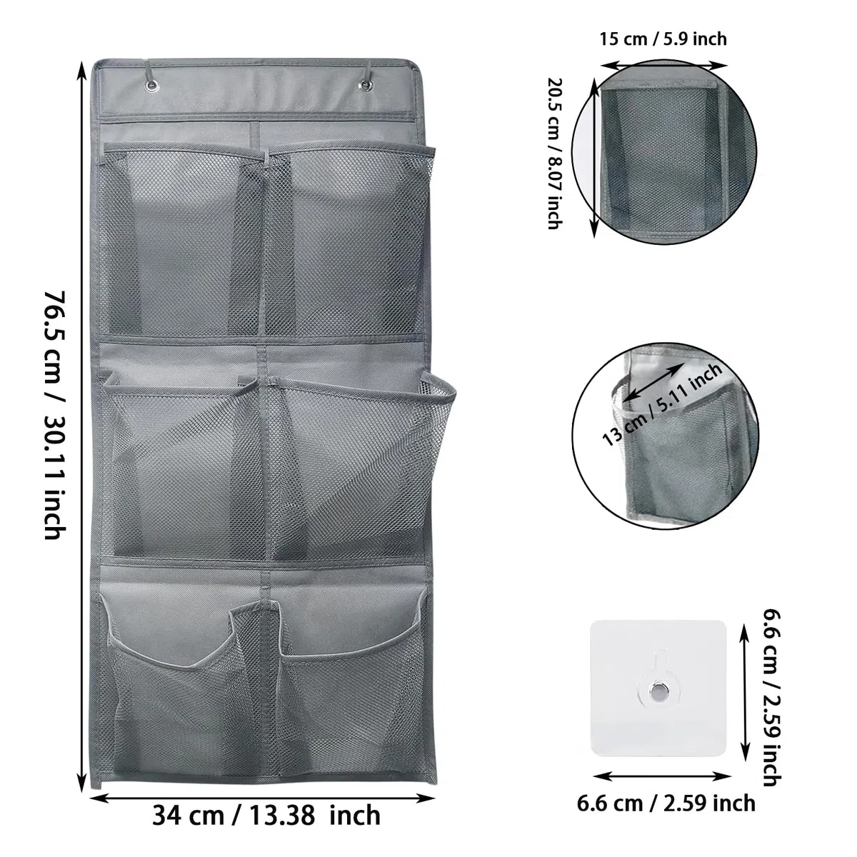 2 Piezas Zapatero de Puerta, Organizador de Almacenamiento de Zapatos de Con Gancho, Zapatero Colgante Puerta, Organizador de Zapatos para Puerta, 6 Bolsillos para Dormitorio, Sala De Estar, Baño
