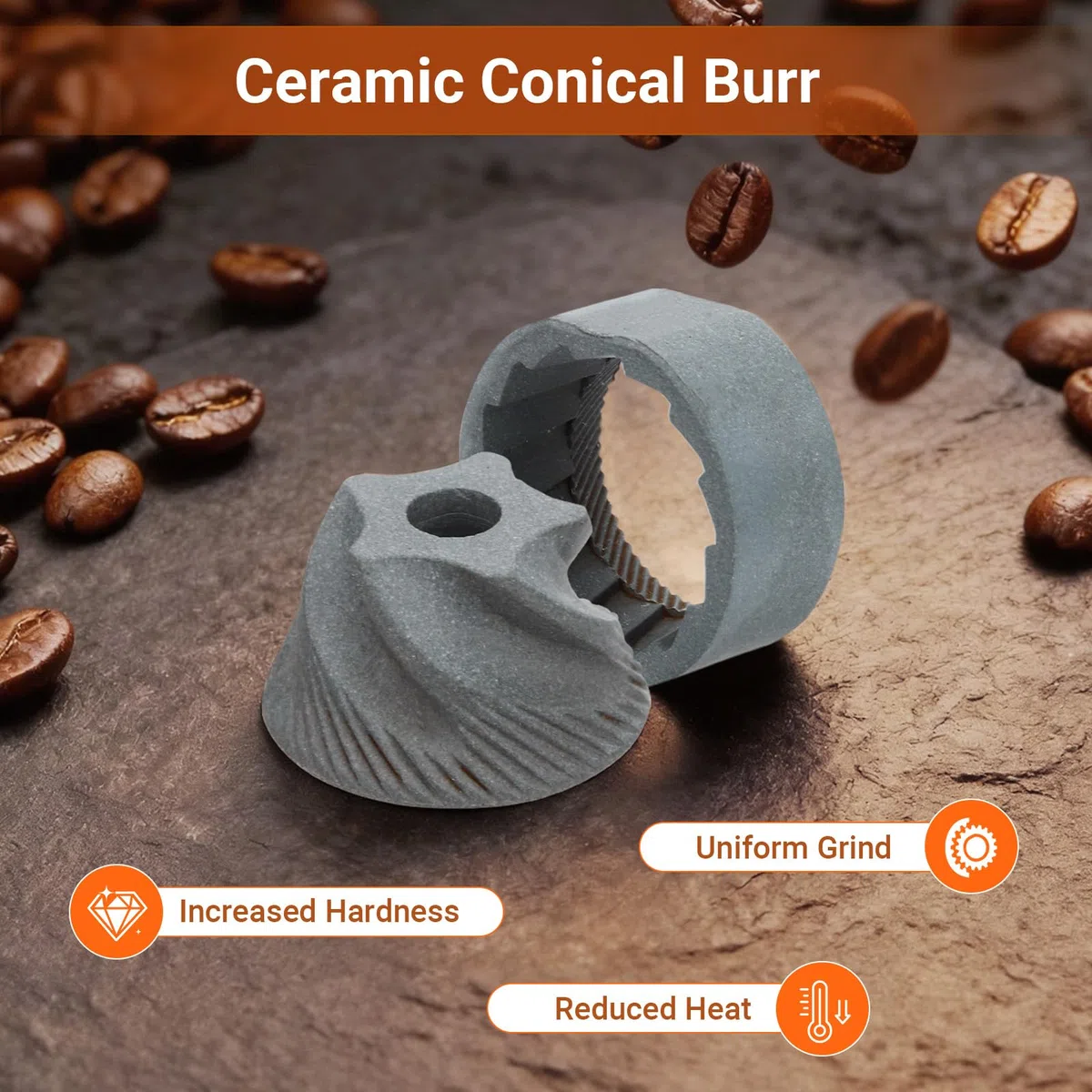 Euqvunn Molinillo Café Manual con Muela Cerámica, 40 Ajustes de Molienda Precisos para French Press, Pour-Over, Moka Pot y Más, Capacidad de 30g
