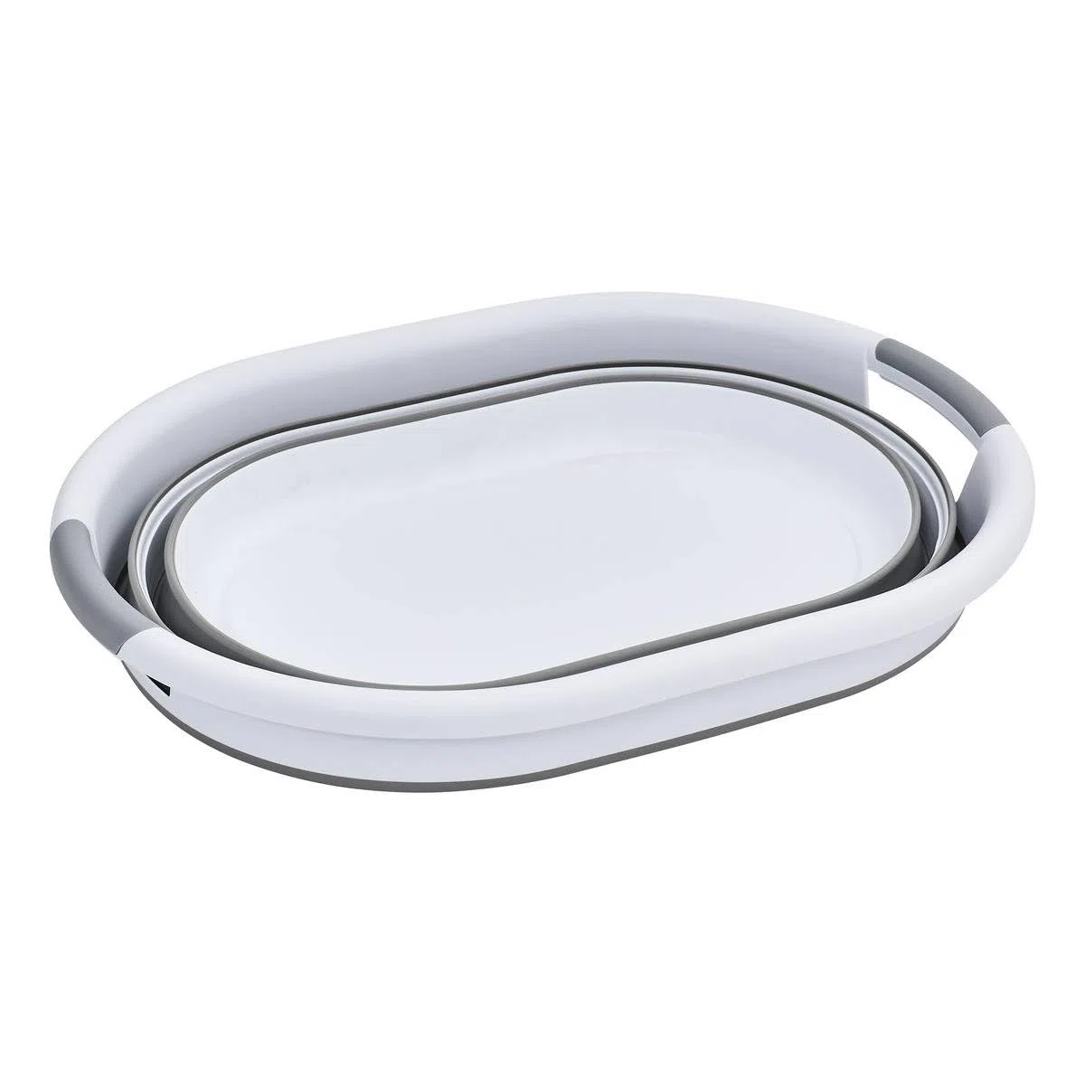 5 five simply smart 5five - Cesto de Ropa Plegable de 21 l - 2 Asas - Cesto retráctil - Gran Capacidad - Gris y Blanco