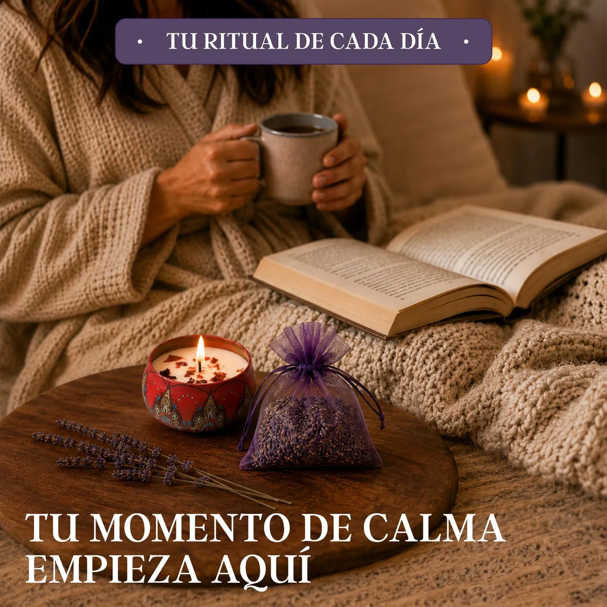 Set de Velas Aromáticas para Regalo 6 Aromas | Coconut, Peppermint, Sándalo y Más | Lavanda Natural, Ritual QR y Caja Decorativa