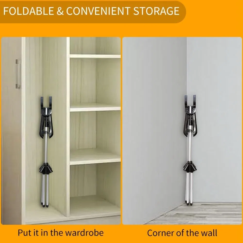 Soporte de vapor plegable para ropa con ropa, estante de vapor ajustable con clips para camisa de traje, guantes de planchado negro incluido