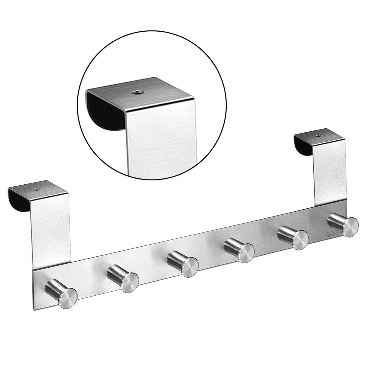 Colgadores Gancho Puerta Acero inoxidable Perchero Colgador Percha para Ropa Cajones Toallas Guantes Bolsos Armarios Baño Cocina Oficina-6 ganchos (para la puerta inferior a 42 mm)