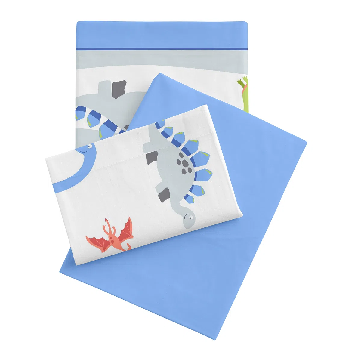 Degrees Home - Jurasic - Sabanas Infantiles de 105x190 - Juego de Sabanas Infantil de 105x190 - Sabanas 50% Algodón 50% Poliéster - 3 Piezas - Azul, SGJ0105A