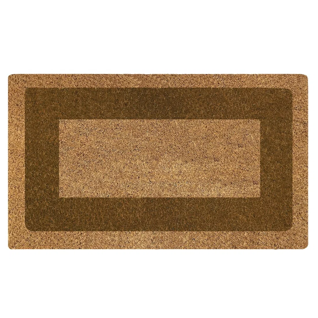 Acomoda Textil - Felpudo de Coco Natural Ecológico con Cenefa, Resistente y Antideslizante. Felpudo Ideal para Interior y Exterior de Casas y Comercios. (45x80 cm, Marrón)