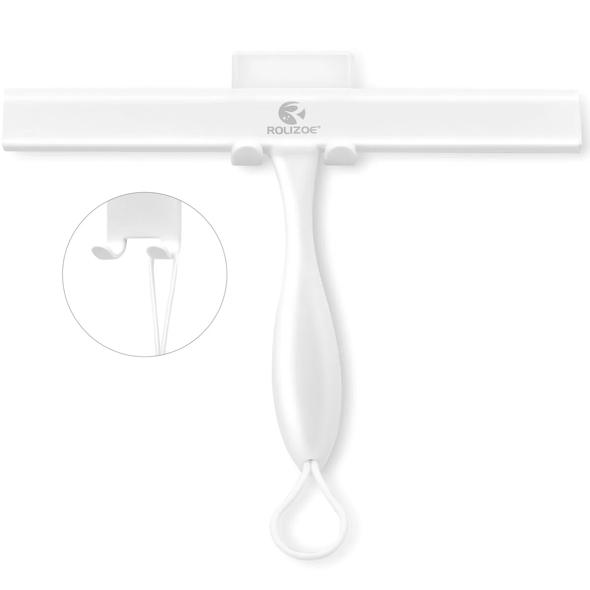 Escobilla de ducha para puertas de cristal, 27,9 cm, ergonómica, de silicona antioxidante, con marco de acero inoxidable, para limpiar puertas de cristal de ducha, espejos, azulejos y