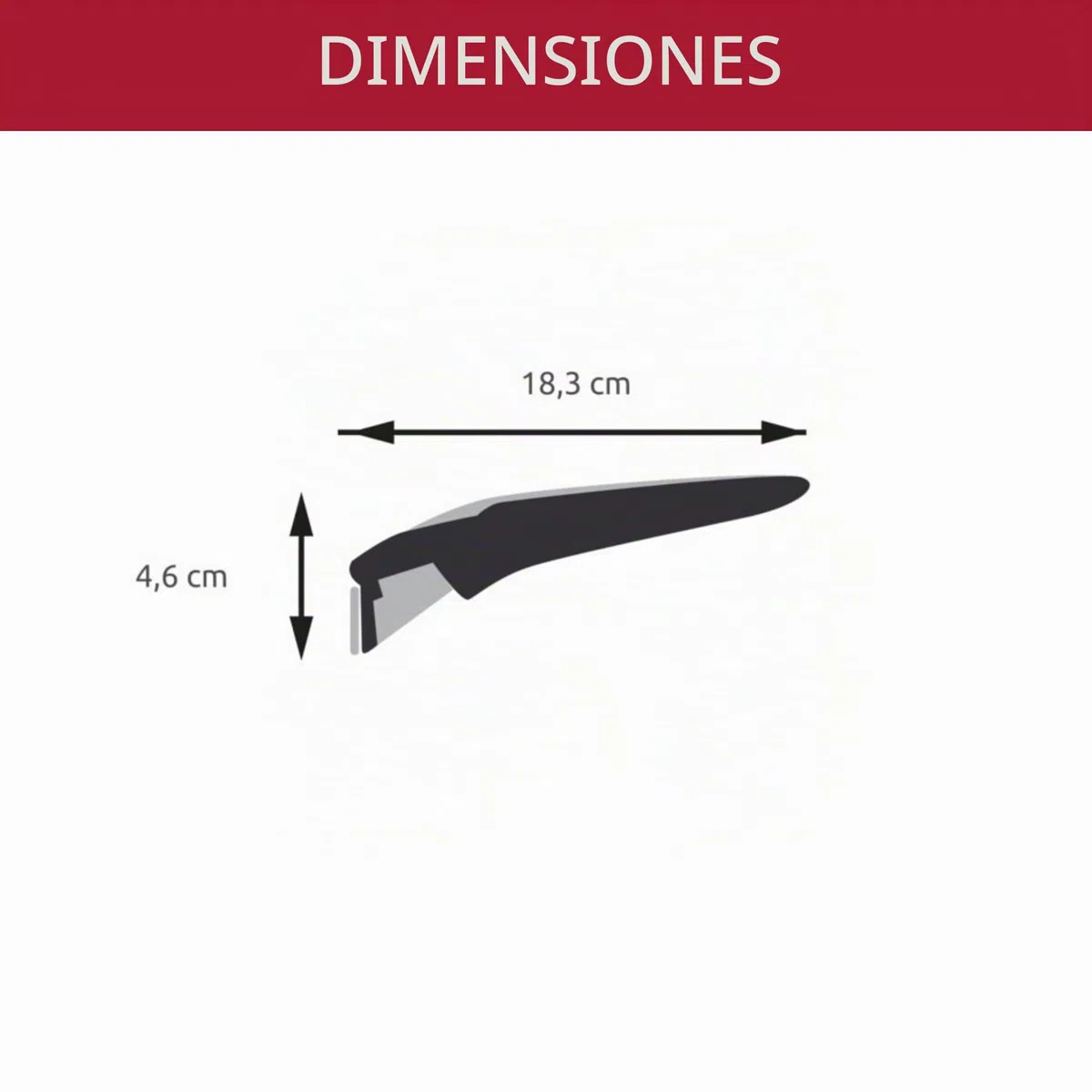 Lagostina Mango extraíble Induction de Ingenio, resistente hasta 10 kg, fijación segura de 3 puntos, diseño ergonómico, en plástico y acero, negro