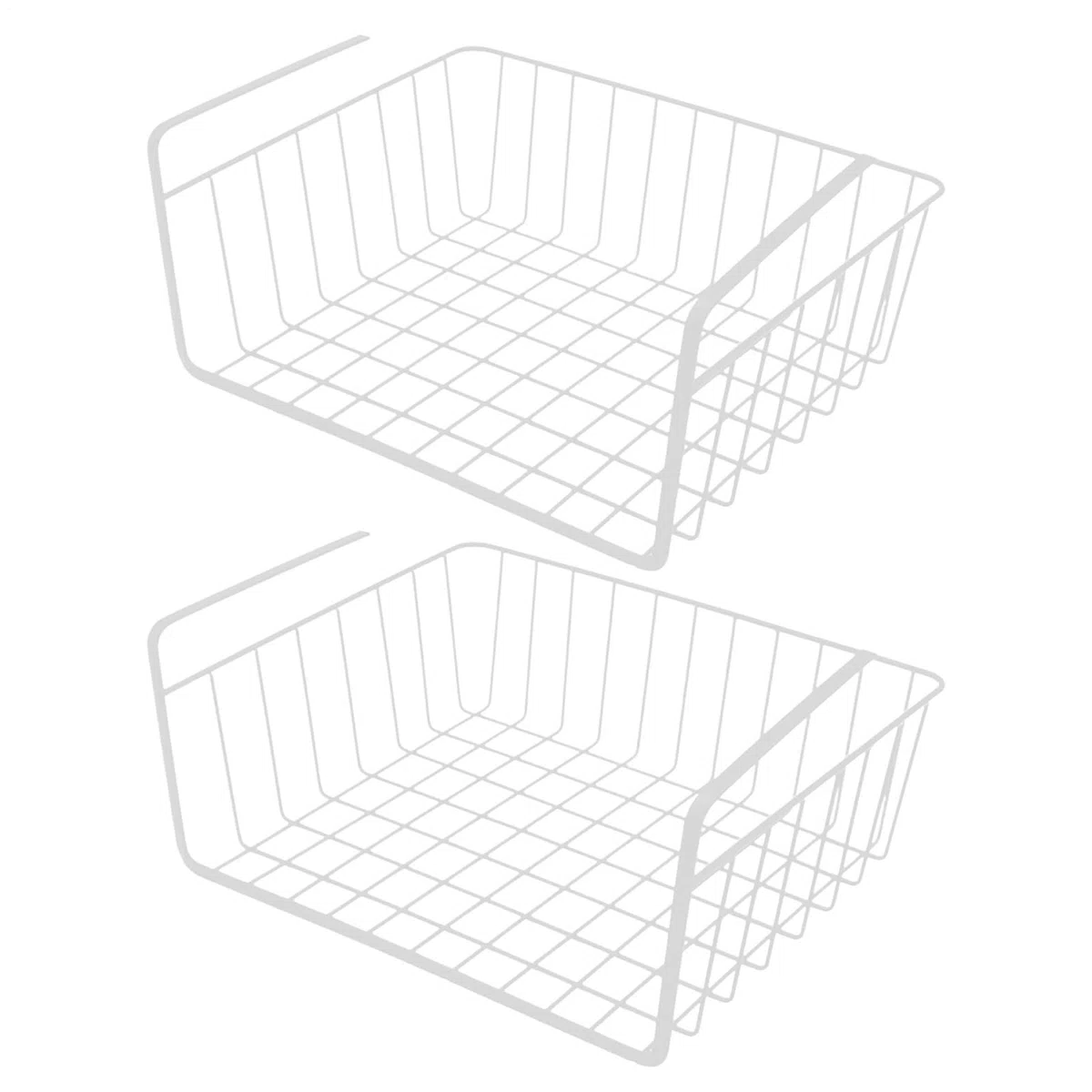 Cesta colgante para estantería, armario de 37 x 24 x 15 cm, cesta de almacenamiento, cesta colgante de metal, 2 unidades