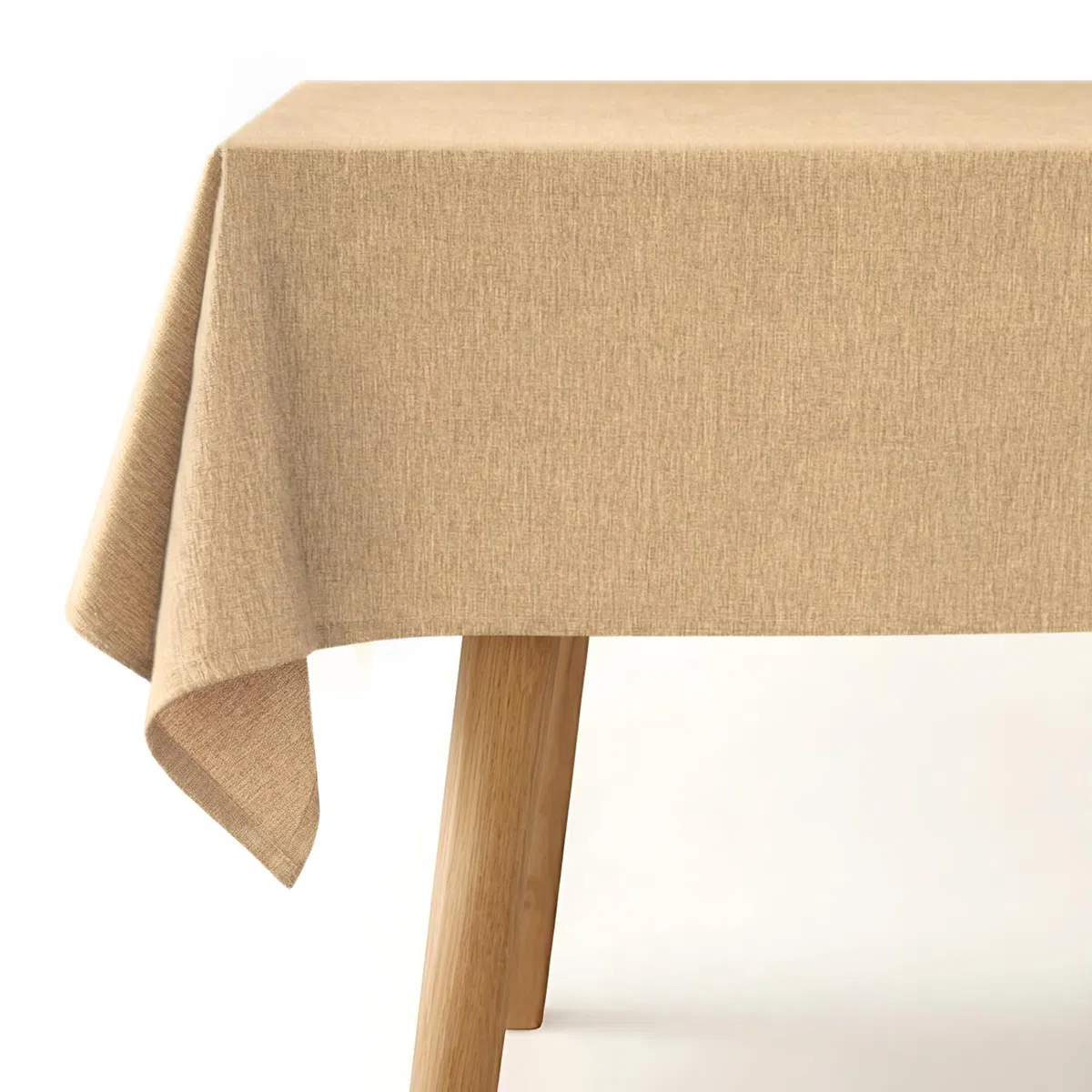 LAN&LAN Mantel Antimanchas con Efecto Lino - Mantel Impermeable para Mesa Rectangular para Interior y Exterior con Fácil Limpieza y Protección Total (Café, 132 x 180)