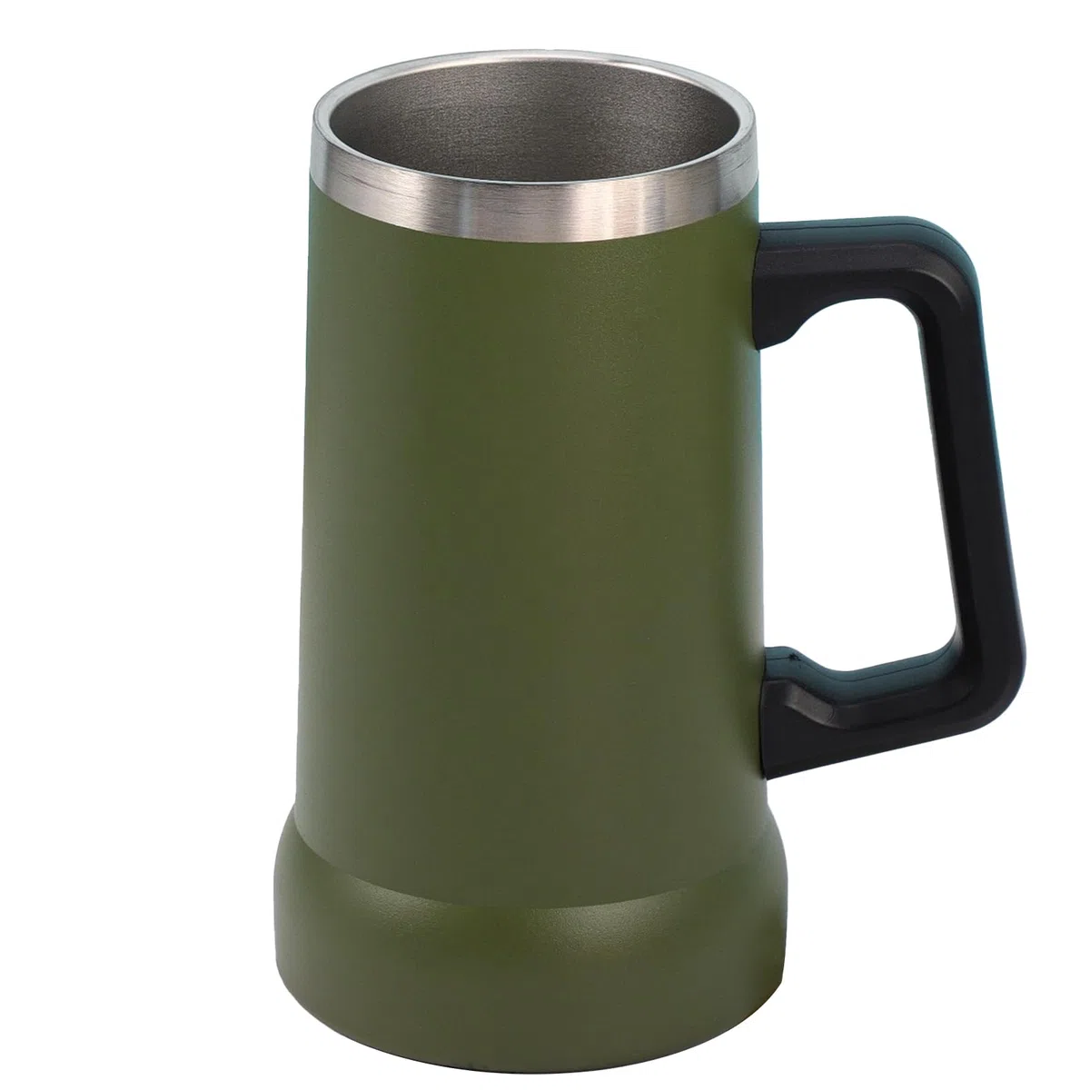 FOGARI Jarra de cerveza aislada con mango, 710 ml, de acero inoxidable, taza térmica grande, de metal, para el Oktoberfest (verde)