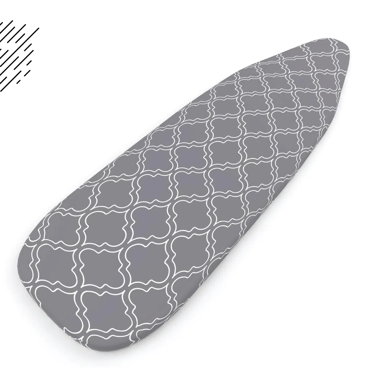 Encasa XO Reemplazo De para Tablas De Planchar Cubre con Un Acolchado De Fieltro De 3 mm, Ajuste De Cuerdas (Se Ajusta A Las Tablas Estándar De Wide 125x46 cm) Impreso - Baldosas Grises