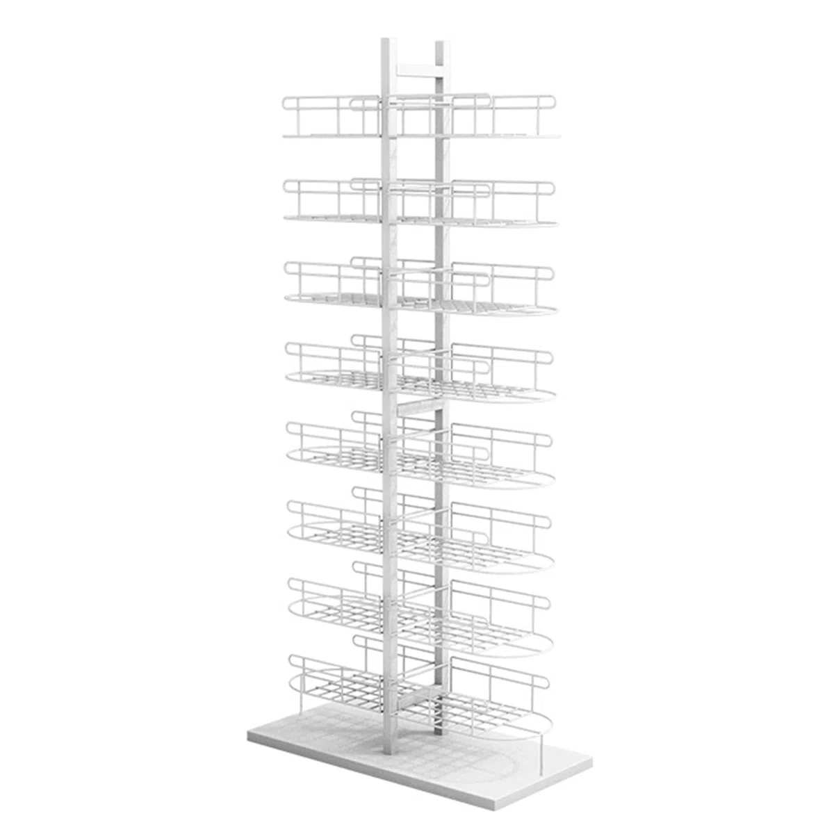 Estantes para Sombreros, Expositor de 6/8/10 Niveles para Tiendas, estanterías comerciales para el hogar y boutiques, Perchero Independiente para Guardar Sombre,White-60x30x132CM