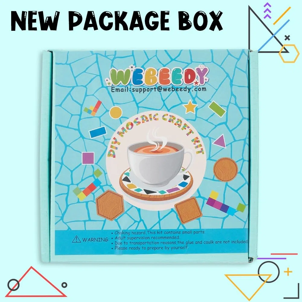 WEBEEDY Juego de 3 posavasos de mosaico de arco iris, piezas de vidrio de mosaico teñidas, azulejos de mosaico de cristal para manualidades, decora tu propio corazón de flores y posavasos de diseño de