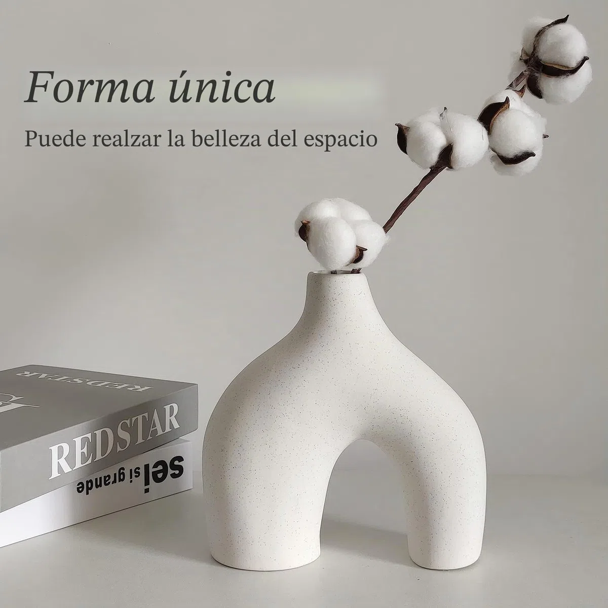 CEMABT Blanco Jarrón de Cerámica Juego de 2 Doble Montaña Jarrones para Boho Moderno Nórdico Minimalismo Estilo Decoración -jarrones para Sala de Estar, Boda, Mesa de Cena