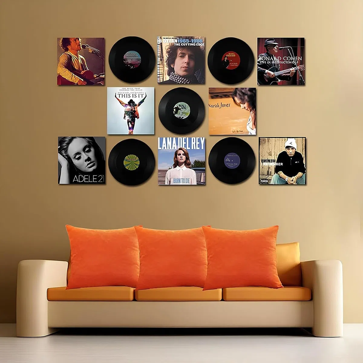 LZYKJGS 8 Piezas Disco De Vinilo Retro, Estilo Aleatorio, Pared De Decoración De Discos De Vinilo, Diseño Retro De Discos De Cd, para Puede Utilizar En Café (7 inch)