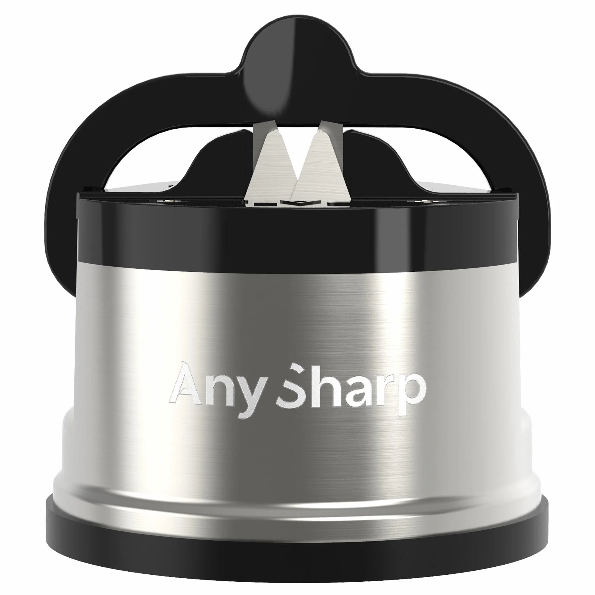 AnySharp Pro Afilador de Cuchillos (Metal) con Ventosa, Metal Cepillado